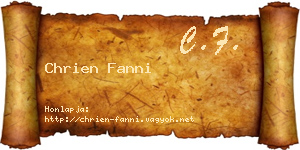 Chrien Fanni névjegykártya
